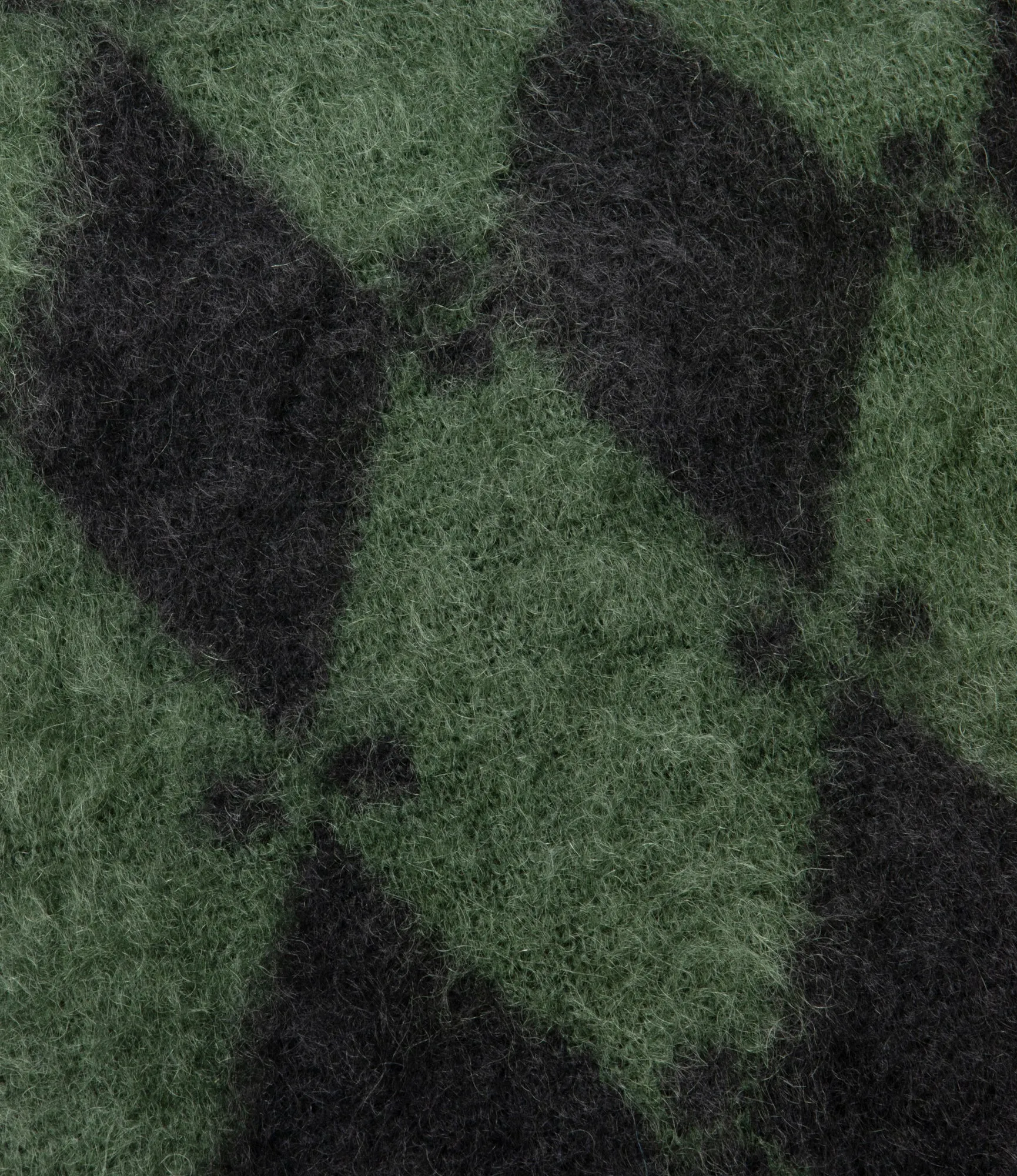 Mohair Cardigan – Green Diamond Jacquard