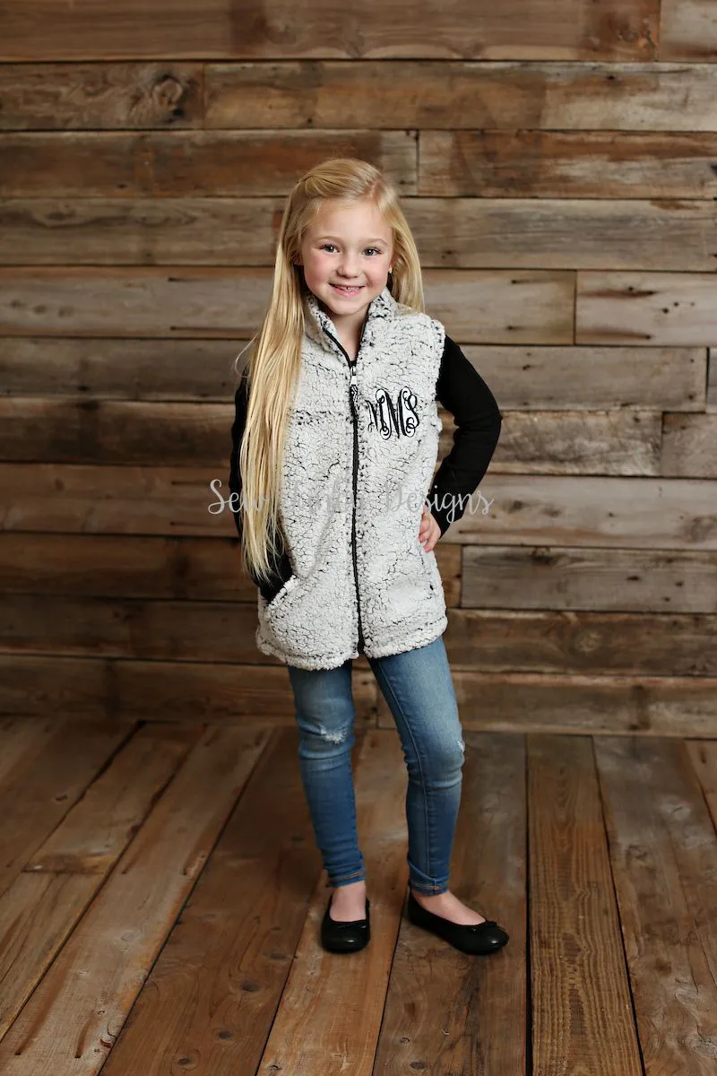 Monogrammed Sherpa Vest