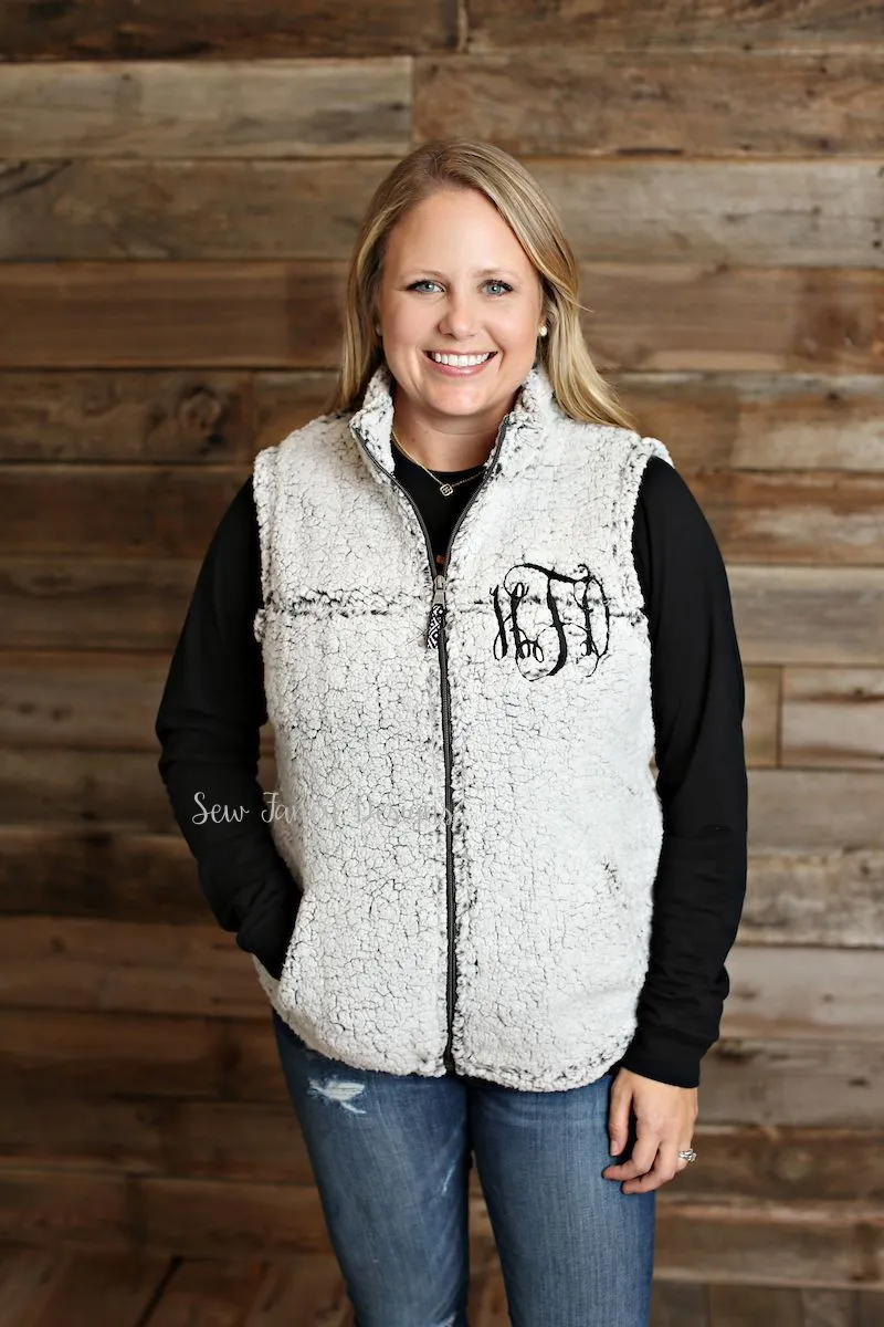 Monogrammed Sherpa Vest