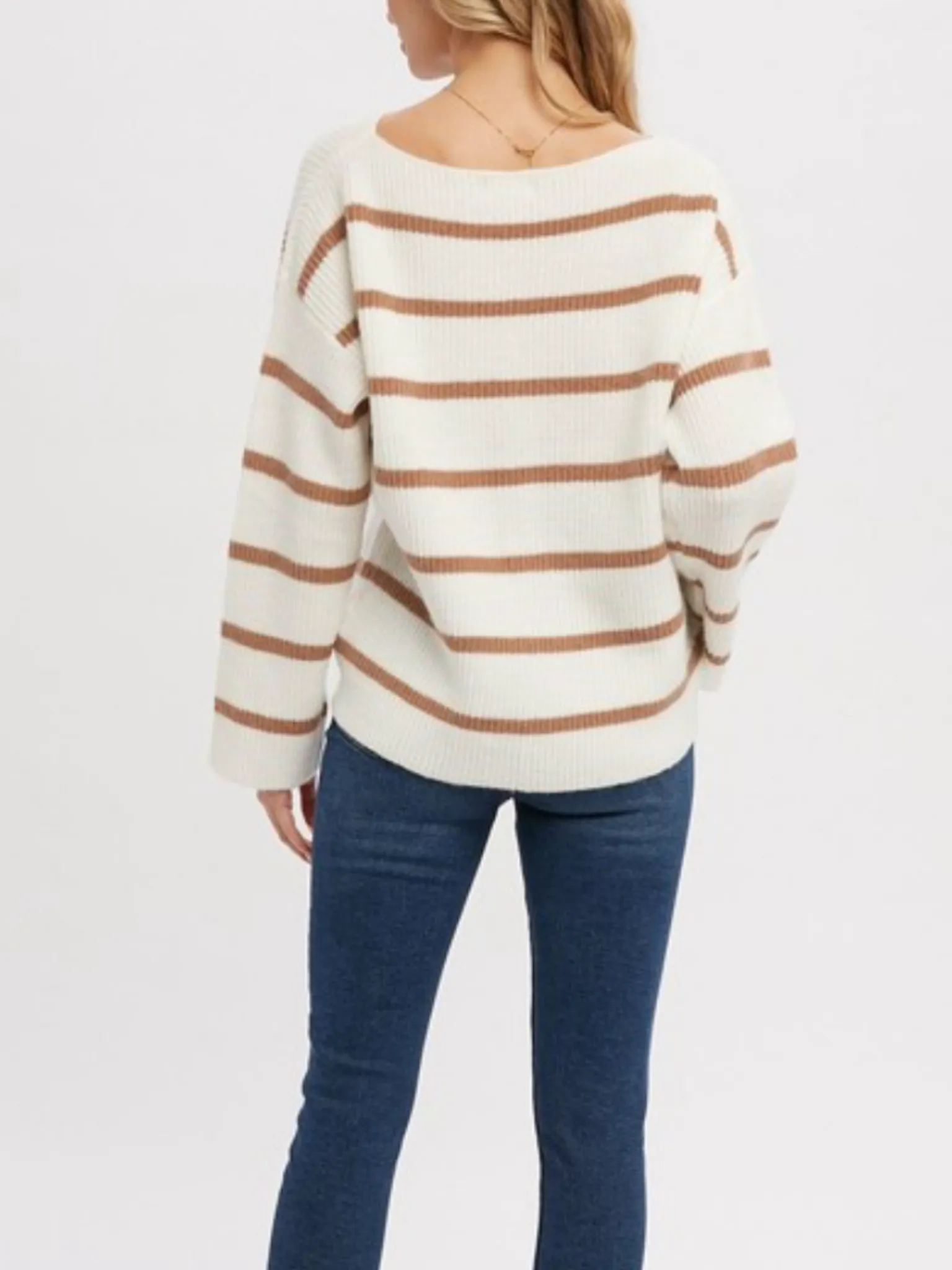 Nancy Striped Sweater - Ivory   Cocoa