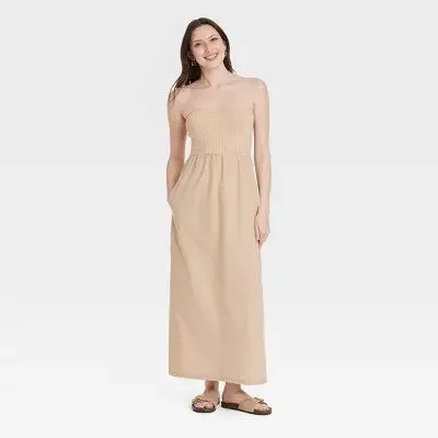 New - Universal Thread Women's Strapless Bandeau Midi Sweater Slip Dress