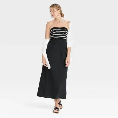 New - Universal Thread Women's Strapless Bandeau Midi Sweater Slip Dress