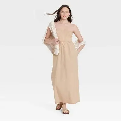 New - Universal Thread Women's Strapless Bandeau Midi Sweater Slip Dress