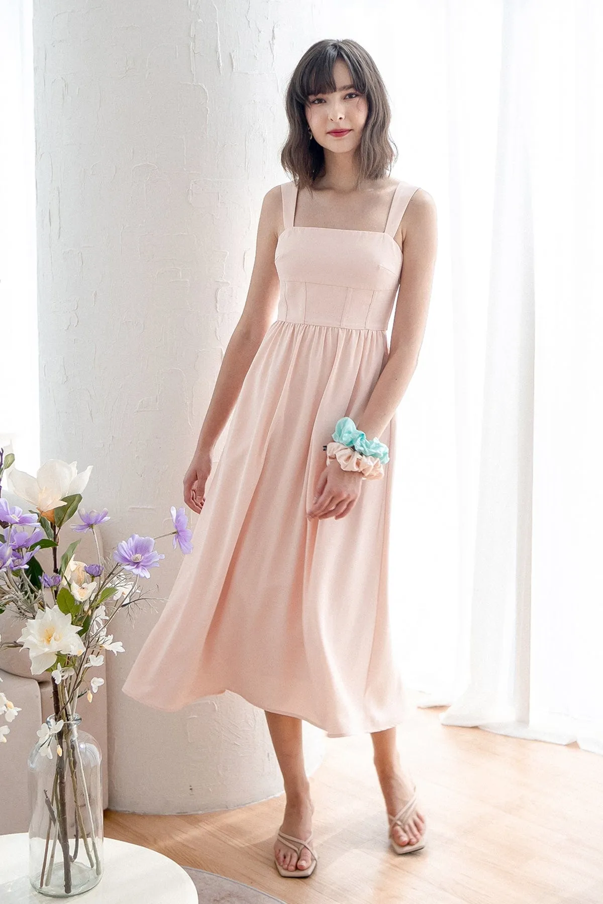 OASIS BUSTIER DRESS IN PINK