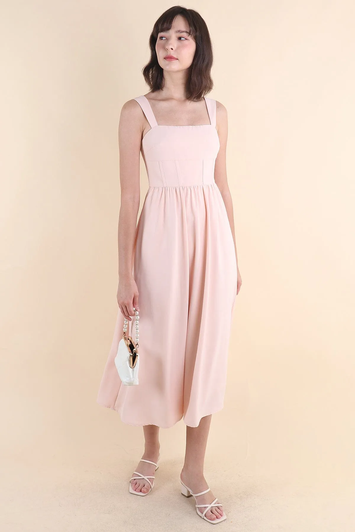 OASIS BUSTIER DRESS IN PINK