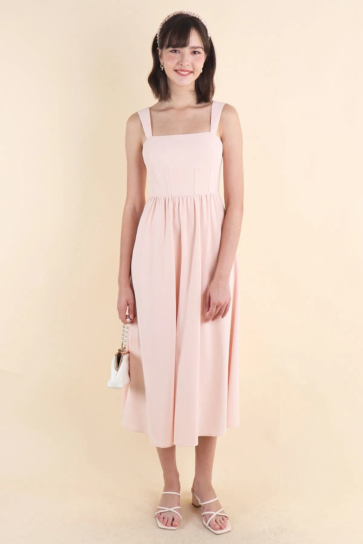 OASIS BUSTIER DRESS IN PINK