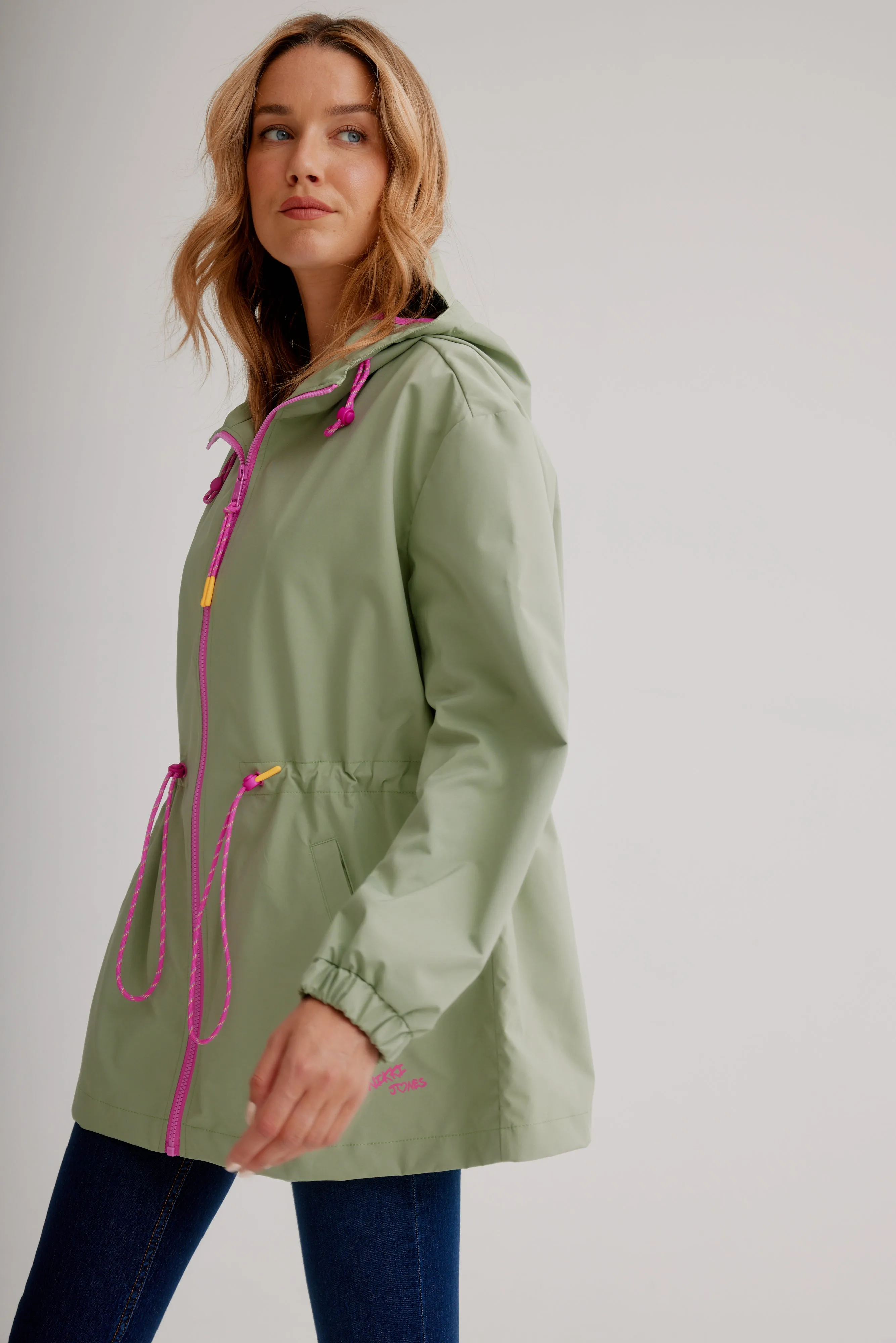 Packable Anorak Raincoat W/ Contrast Trim