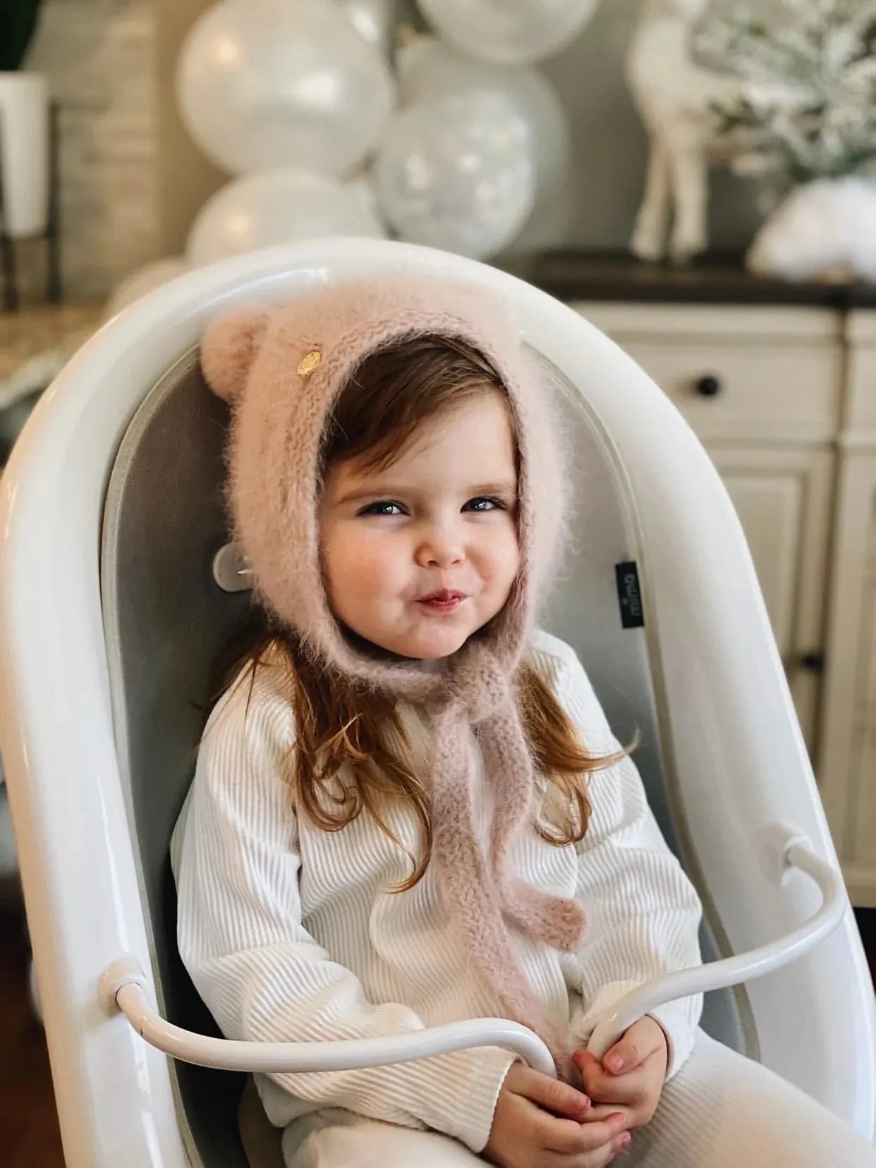 Petite Maison Kids Dusty Pink Cashmere Teddy Hat