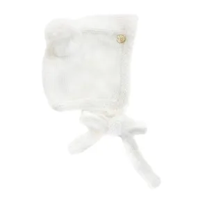 Petite Maison Kids White Cashmere Teddy Hat