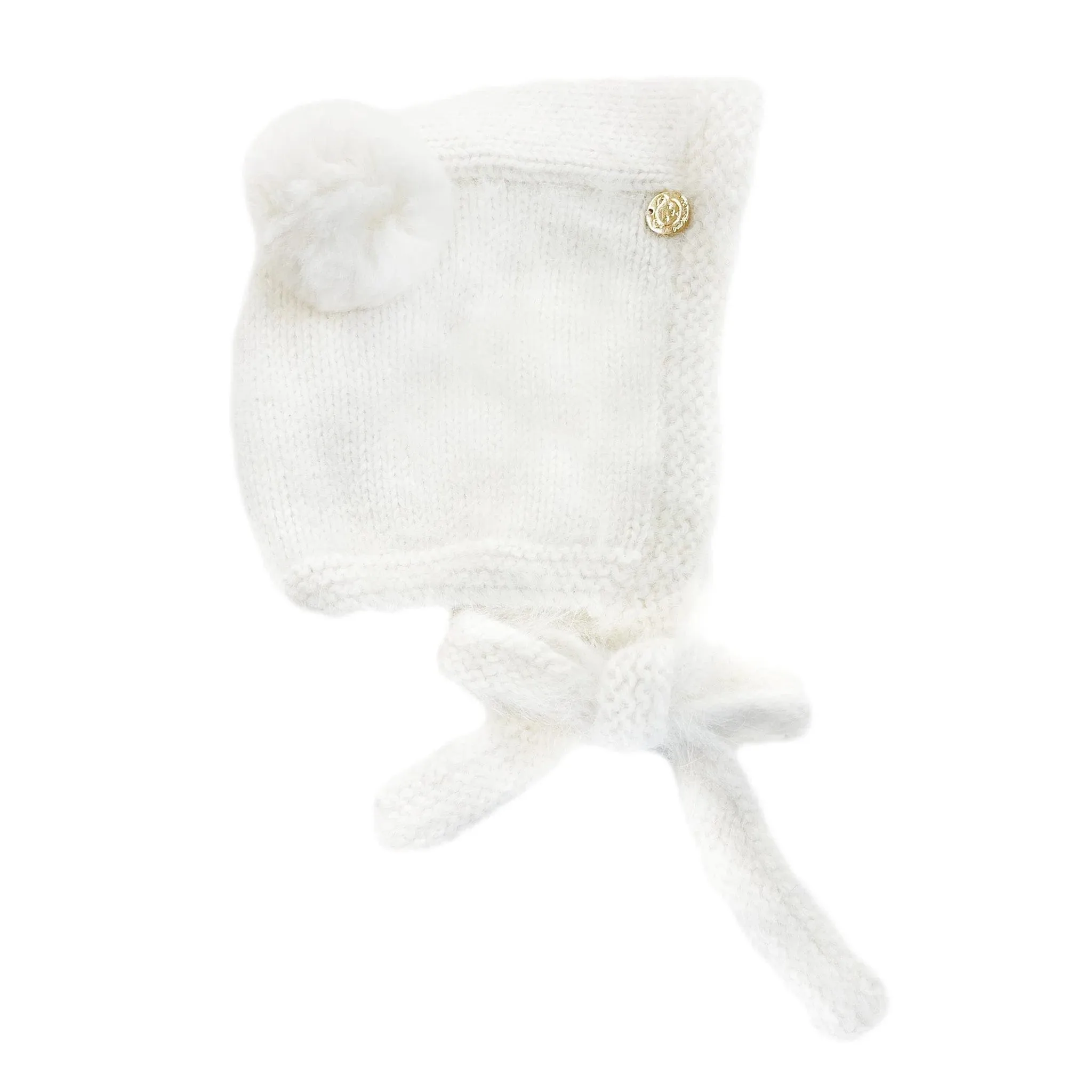 Petite Maison Kids White Cashmere Teddy Hat