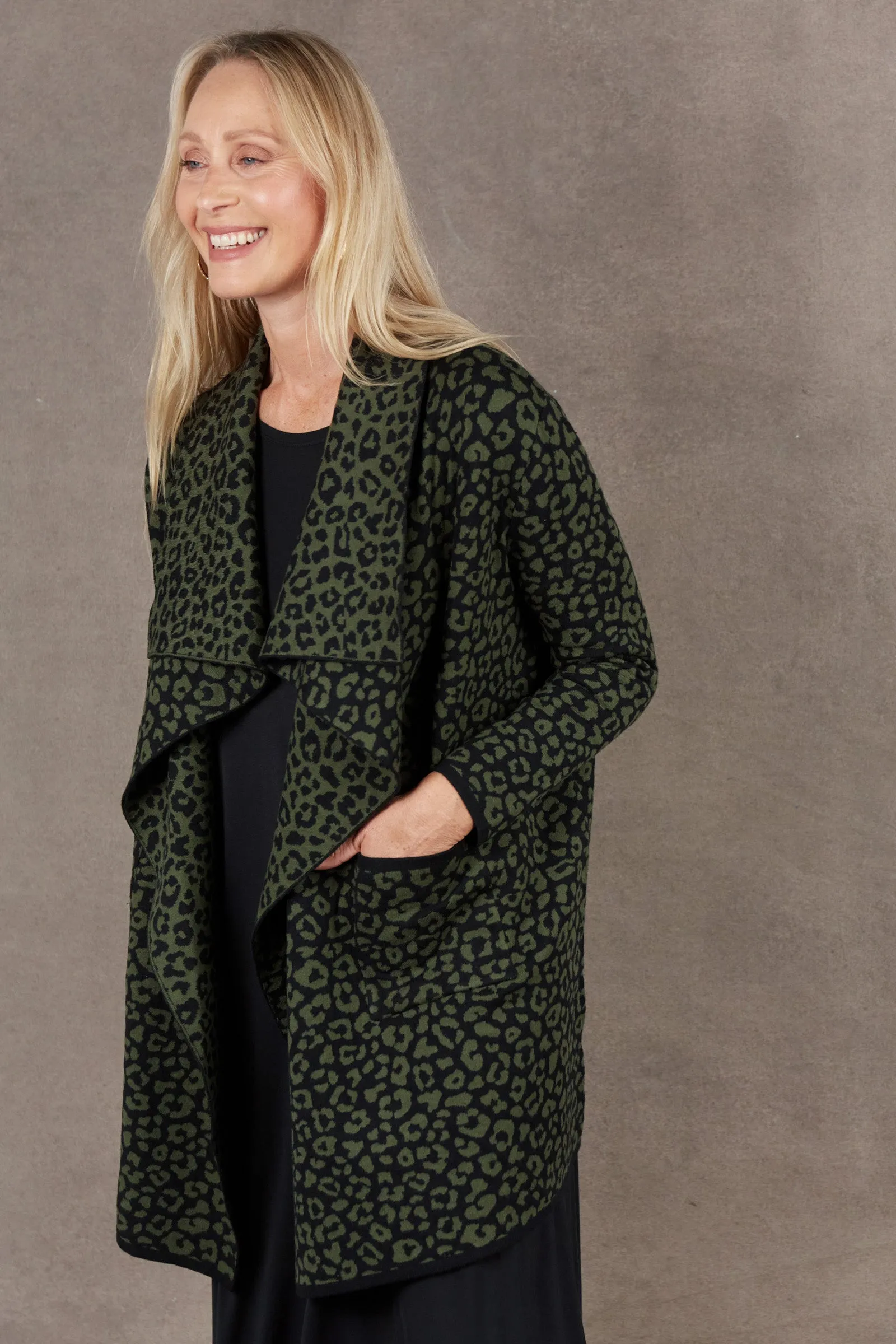 Pilbara Waterfall Cardigan - Olive