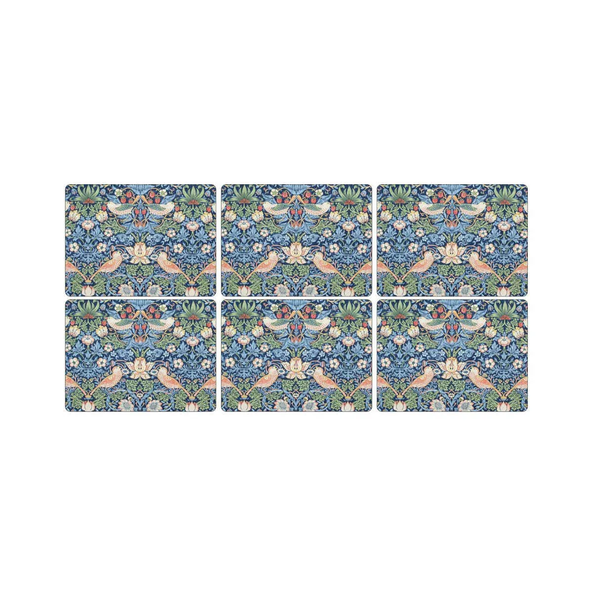 Pimpernel Strawberry Thief Placemats Blue Set of 6