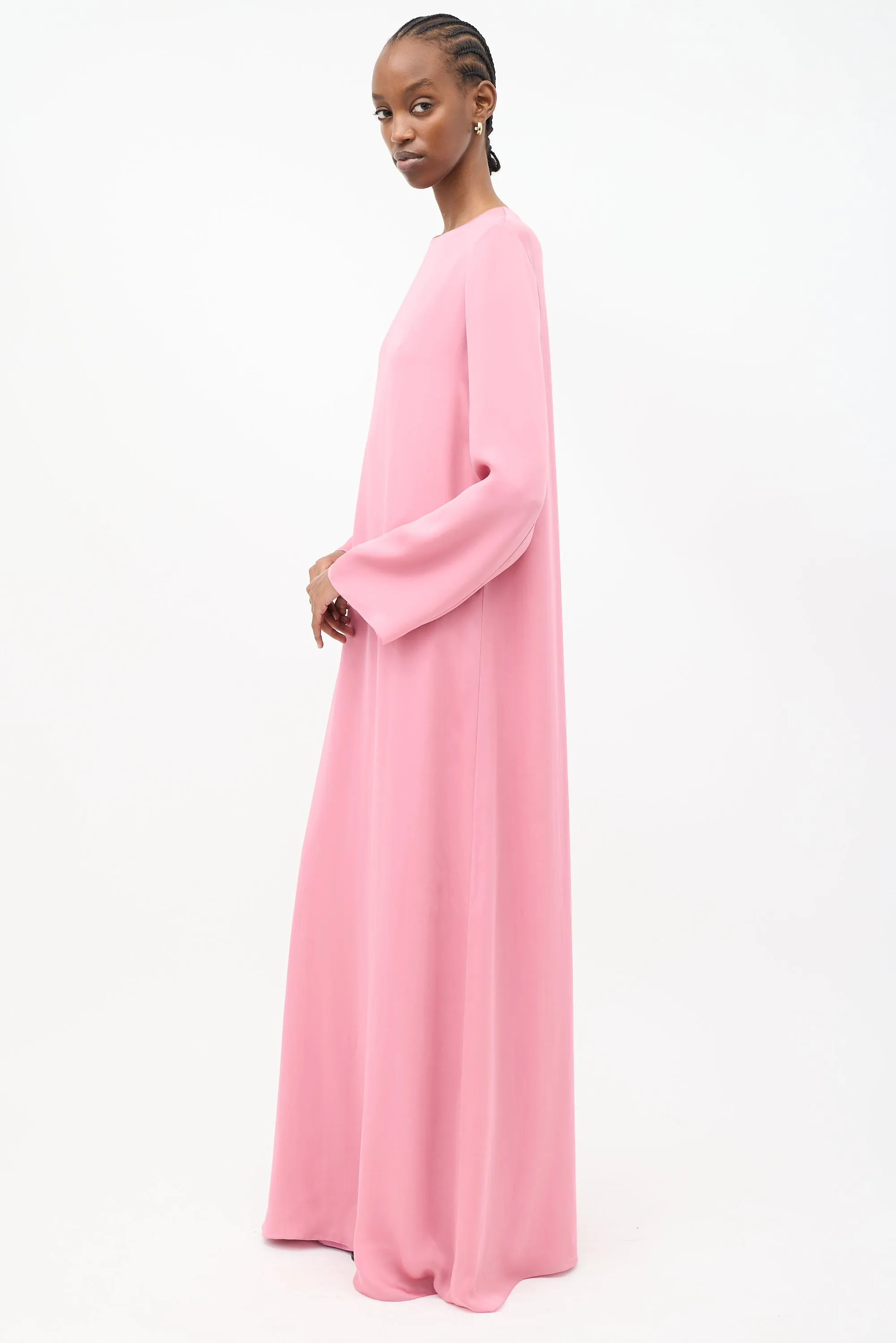 Pink Silk Antoi Maxi Dress