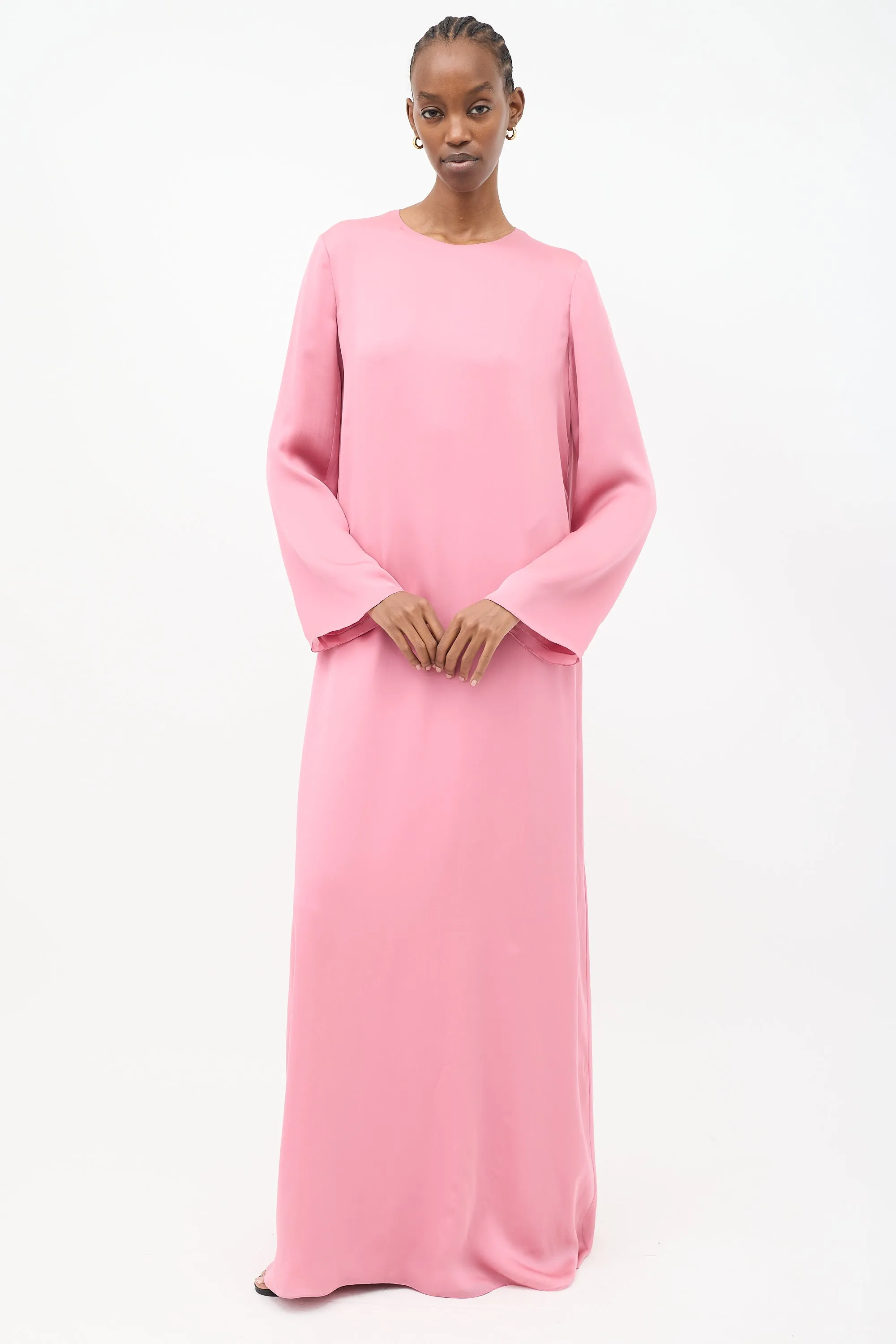 Pink Silk Antoi Maxi Dress