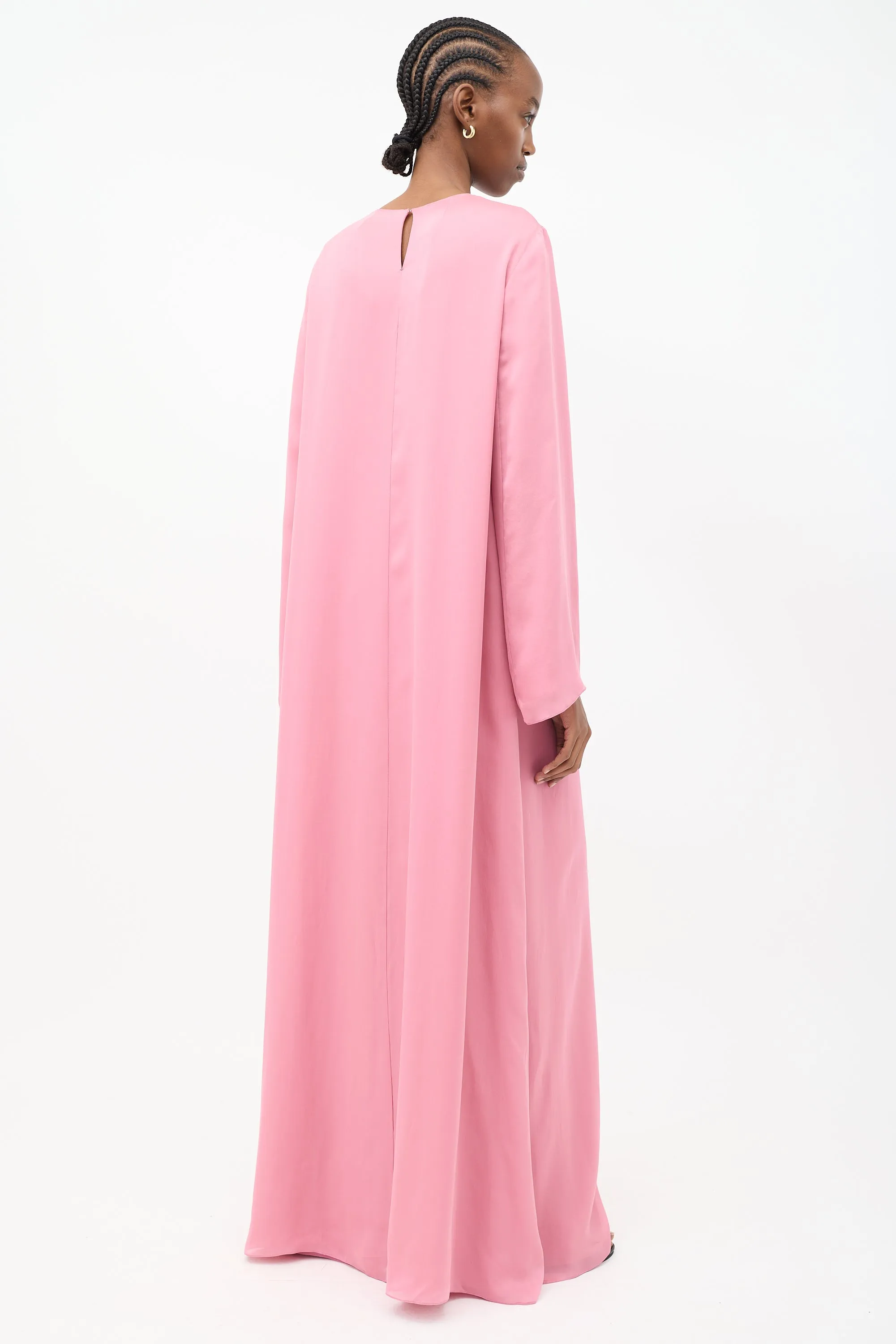 Pink Silk Antoi Maxi Dress