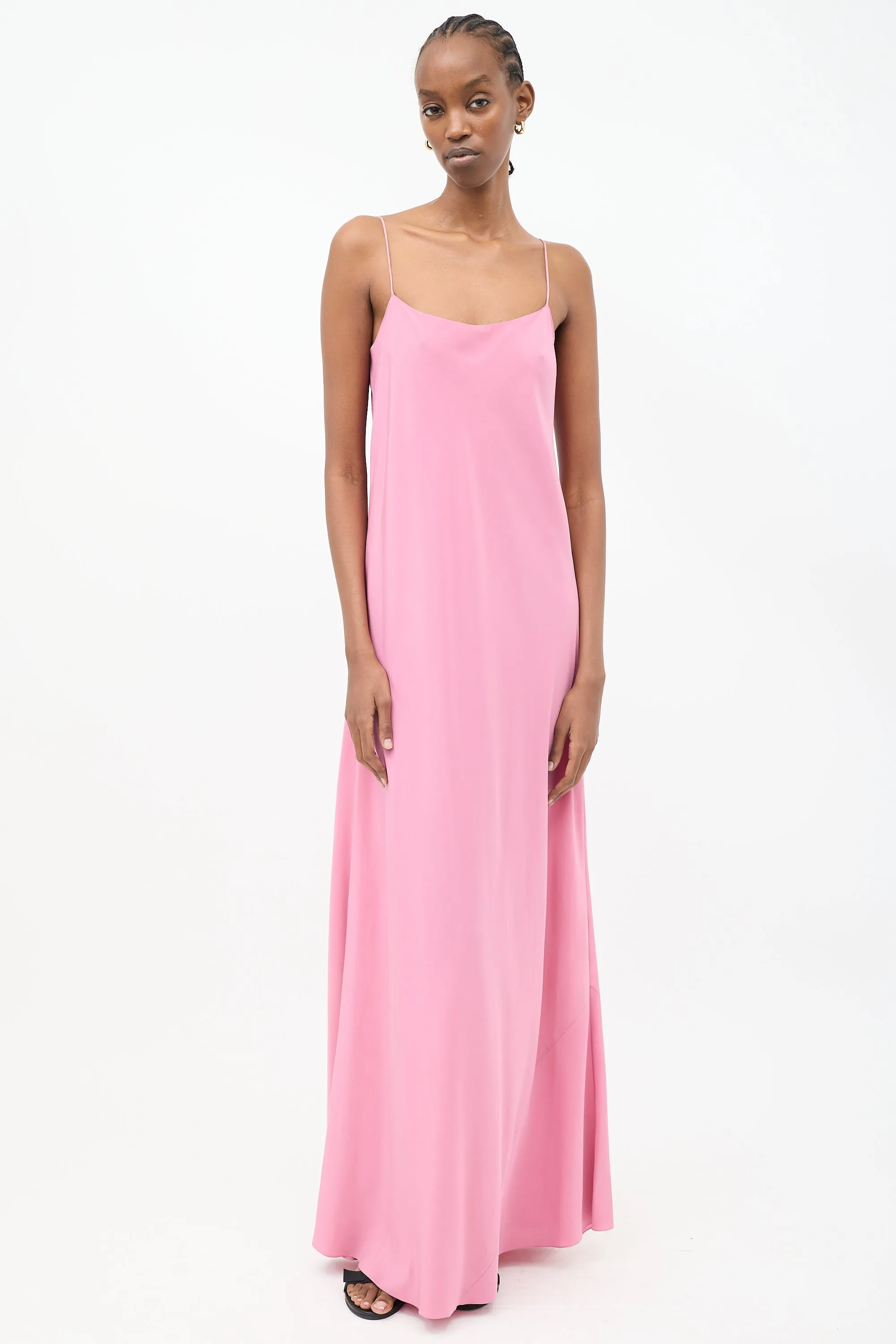 Pink Silk Antoi Maxi Dress