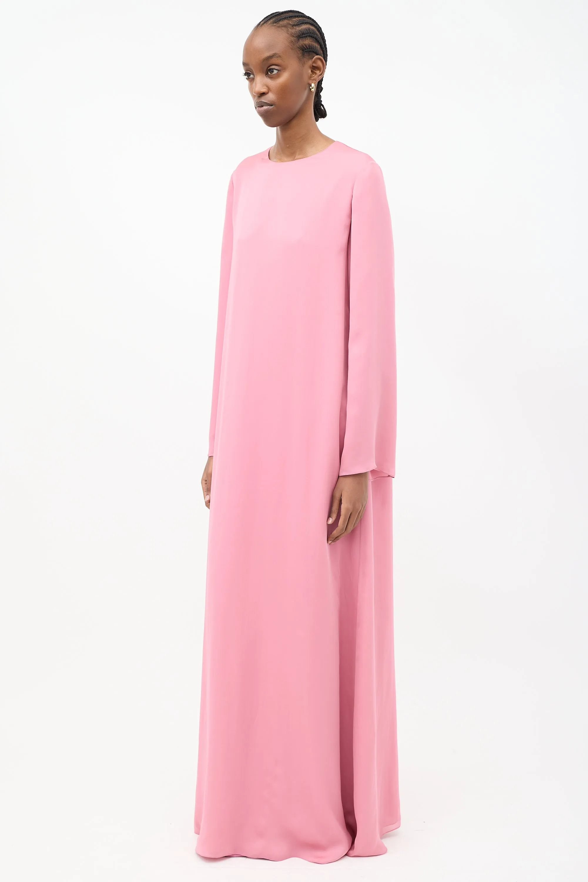 Pink Silk Antoi Maxi Dress