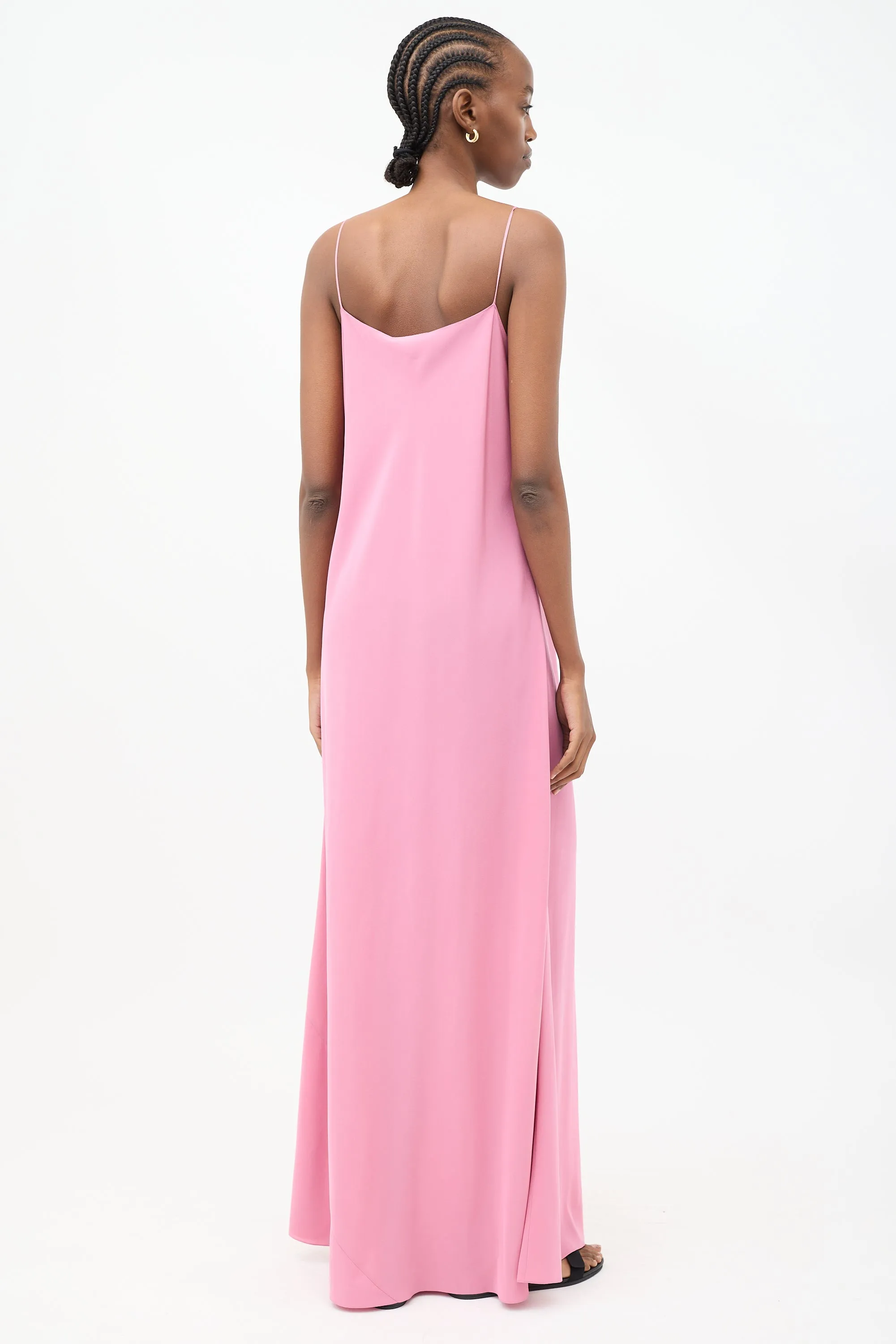 Pink Silk Antoi Maxi Dress