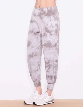 Pleated Sweatpants, Charcoal Cloudy Tie Dye