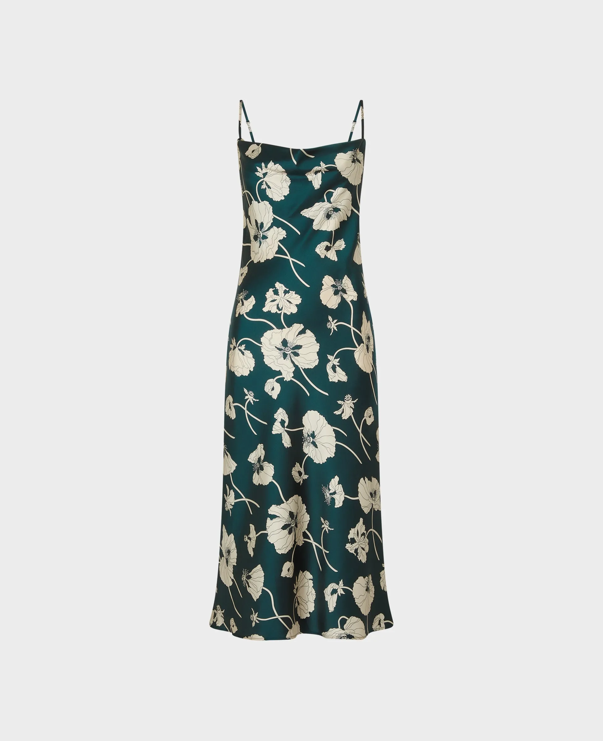 Poppy Liberty Print Silk Satin Bias Cut Slip Dress