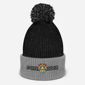 Porchboyz Embroidered Pom-Pom Beanie