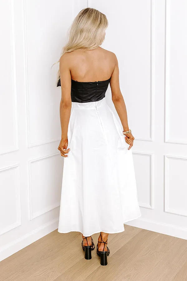 Prosecco Perfection Strapless Midi Dress