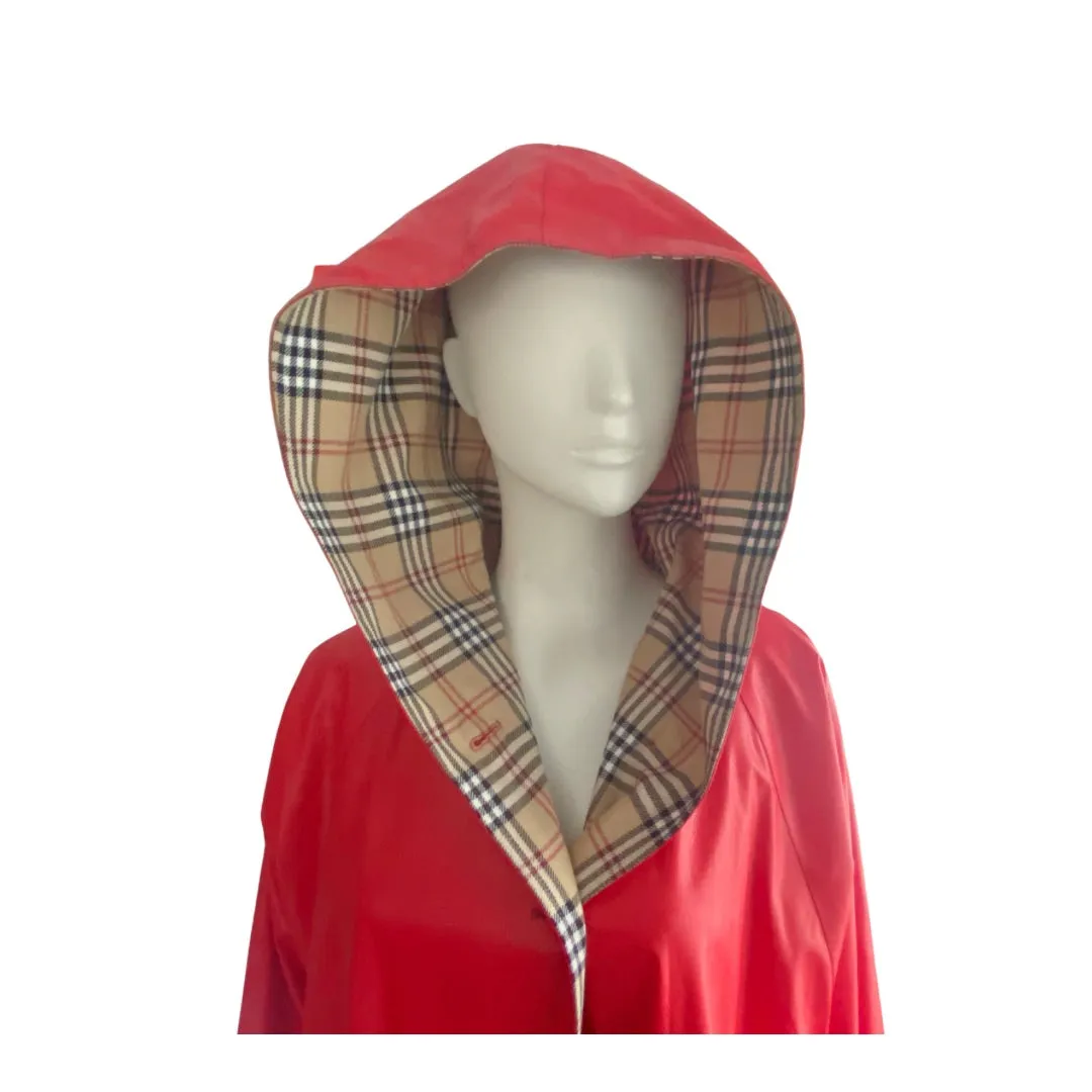 PU Raincoat Vintage Cloak Red SIZE XL