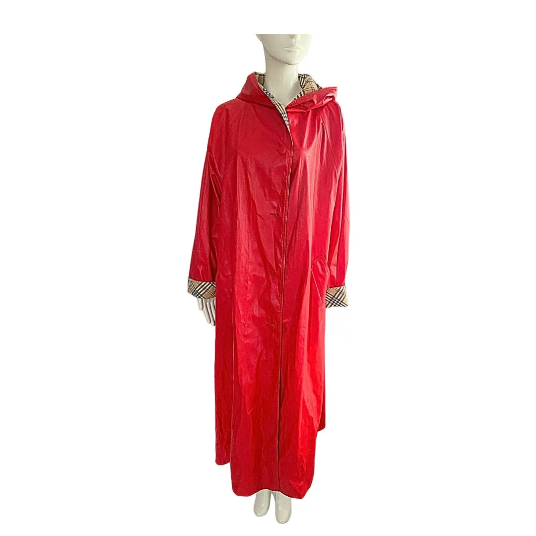 PU Raincoat Vintage Cloak Red SIZE XL