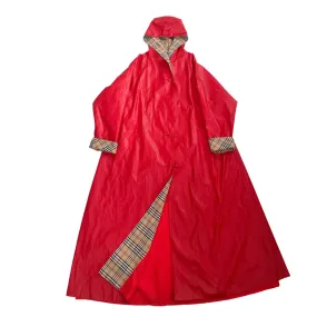 PU Raincoat Vintage Cloak Red SIZE XL