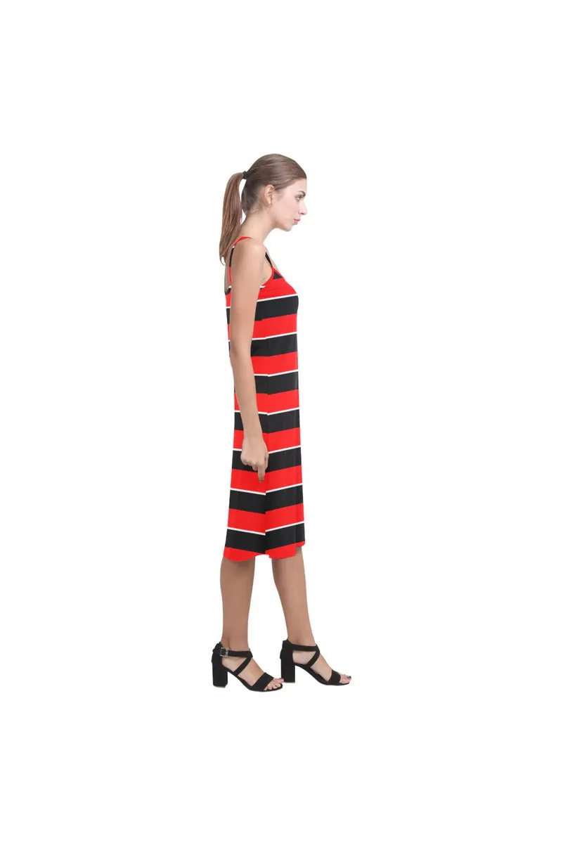 Red & Black Stripes Alcestis Slip Dress