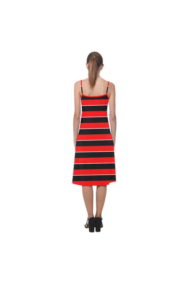 Red & Black Stripes Alcestis Slip Dress