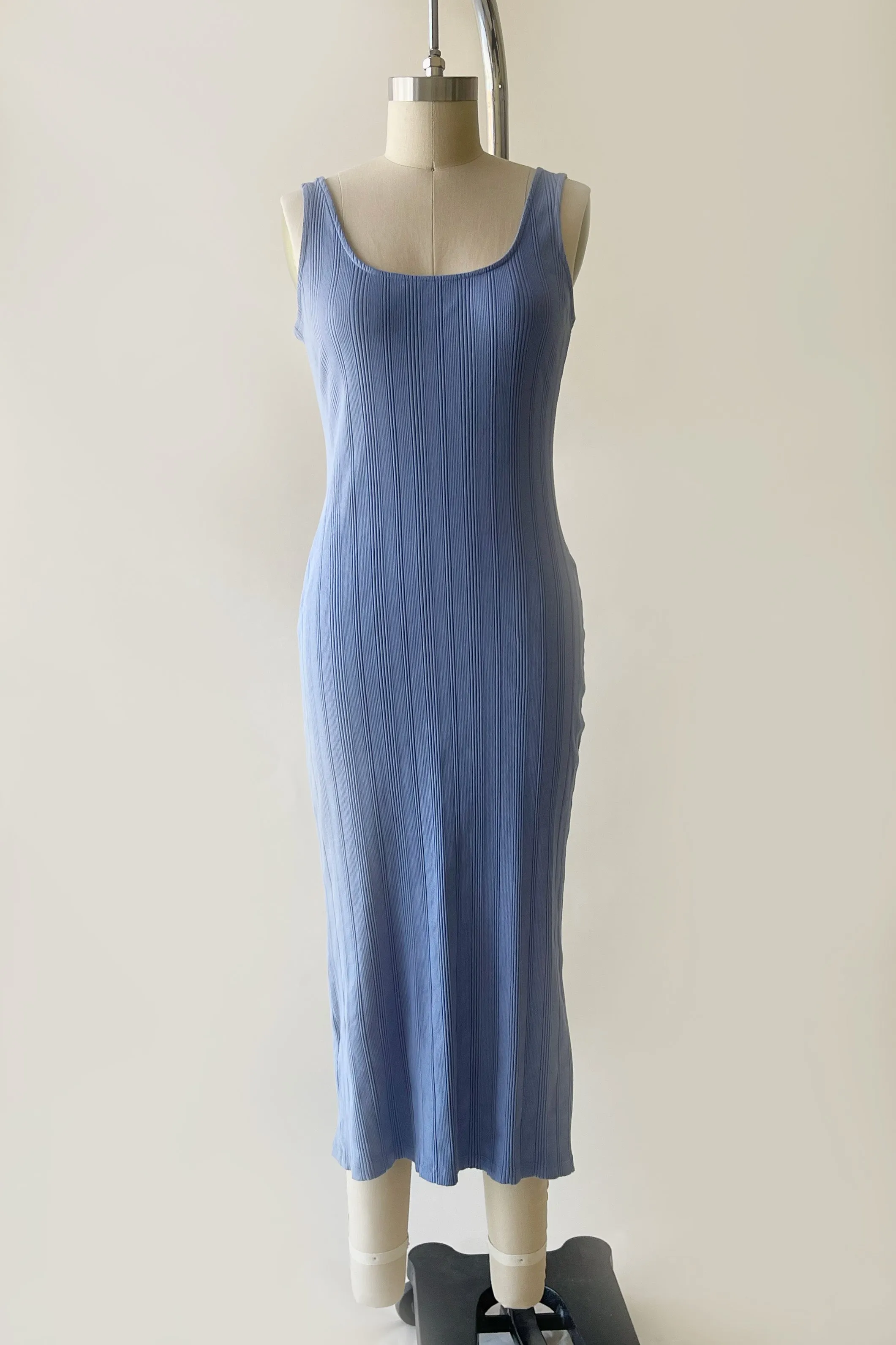 Revel Ribbed Midi Dress - Periwinkle