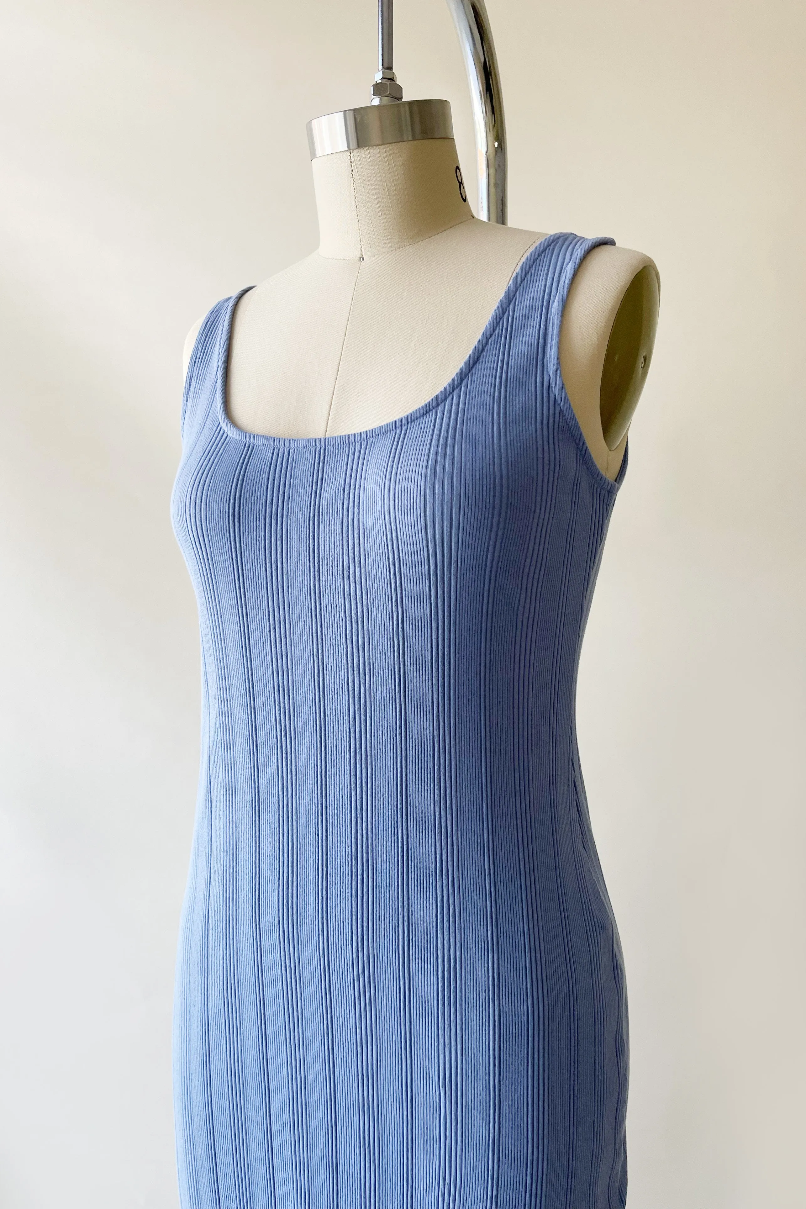 Revel Ribbed Midi Dress - Periwinkle