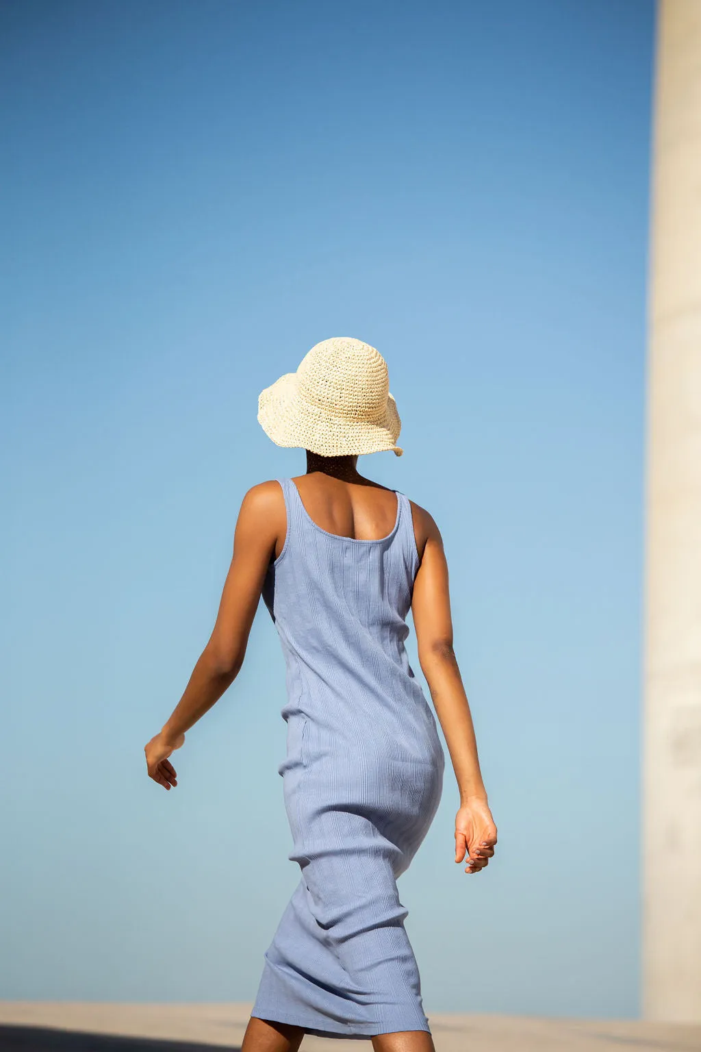 Revel Ribbed Midi Dress - Periwinkle