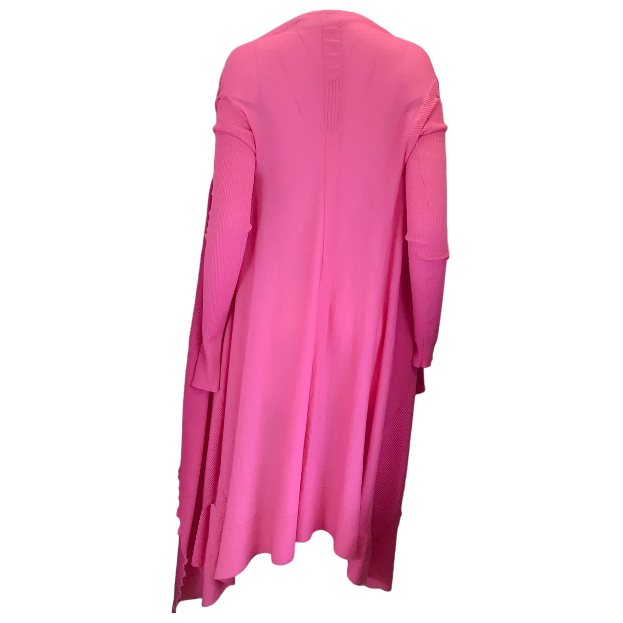 Rick Owens Hot Pink Open Long Cashmere Knit Cardigan Sweater