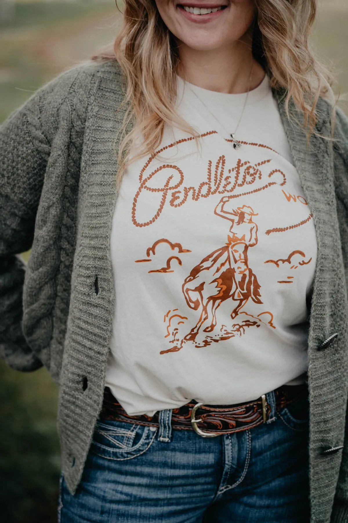 'Rodeo Cowgirl' Ivory Pendleton Graphic T