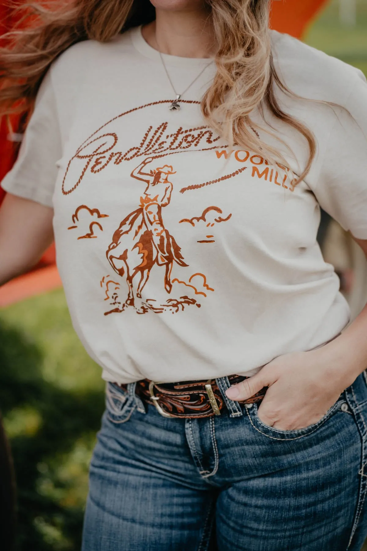 'Rodeo Cowgirl' Ivory Pendleton Graphic T