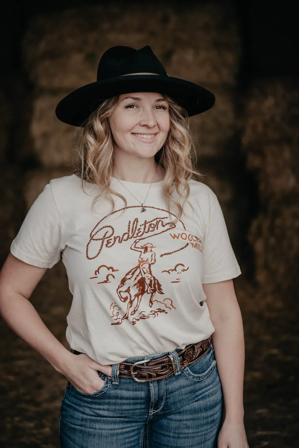 'Rodeo Cowgirl' Ivory Pendleton Graphic T