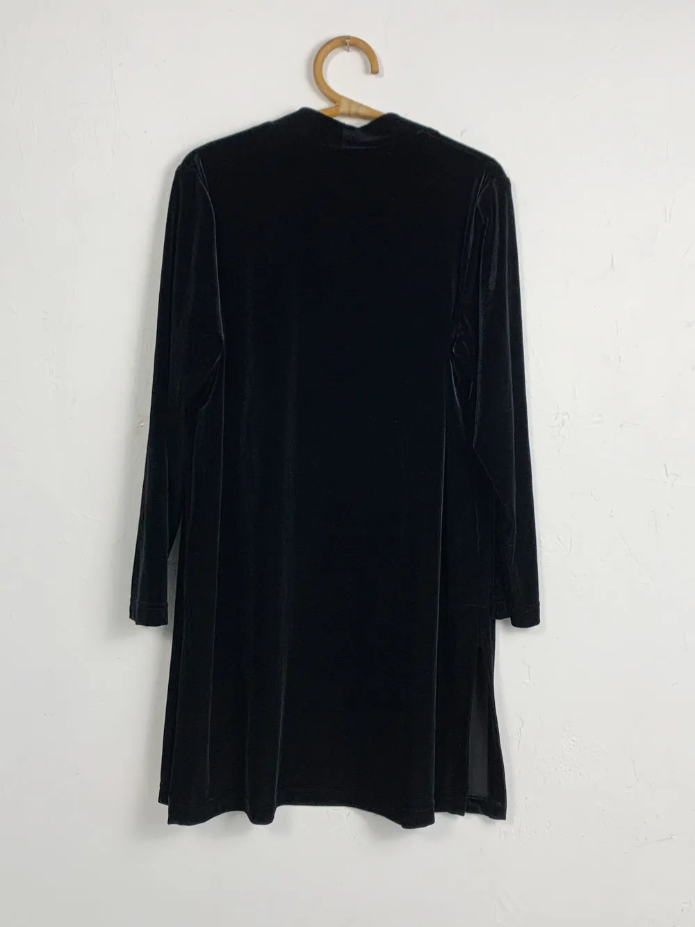 Ronni N Black Velour Long Cardigan