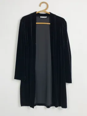 Ronni N Black Velour Long Cardigan