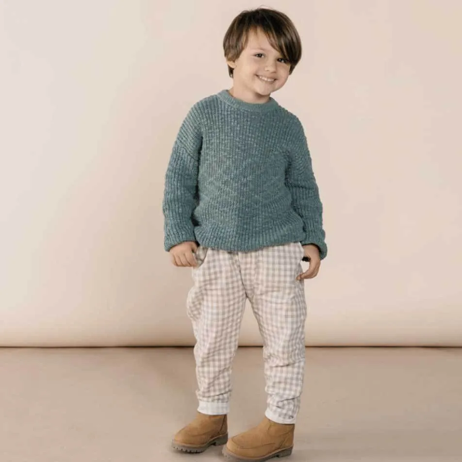 Rylee and Cru Dusty Blue Boxy Pullover