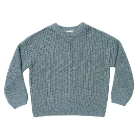 Rylee and Cru Dusty Blue Boxy Pullover