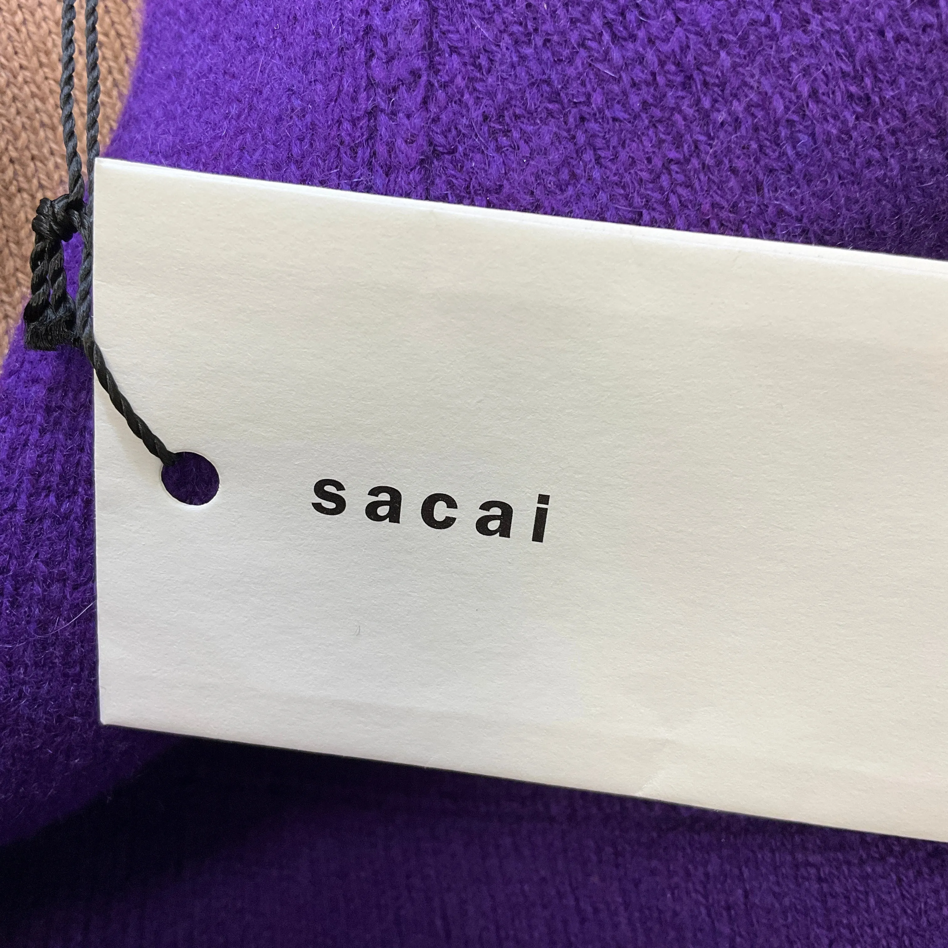 Sacai Purple Cashmere Knit Cardigan Sweater