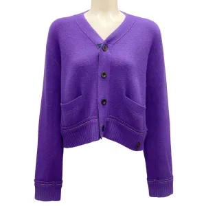 Sacai Purple Cashmere Knit Cardigan Sweater