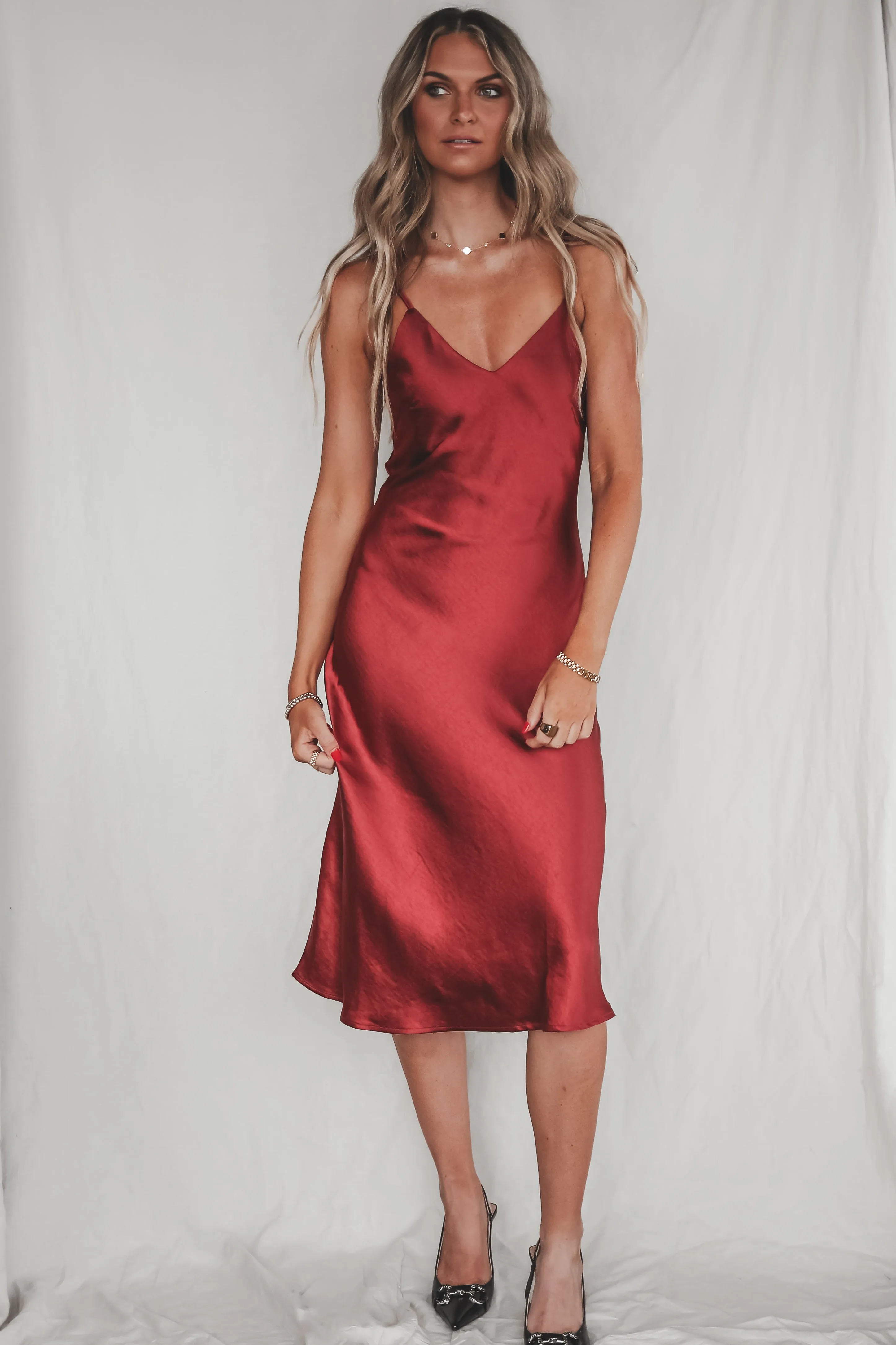 Said Yes To The Satin Midi Slip Dress