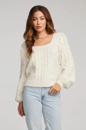 SAL Cream Fringe Sweater