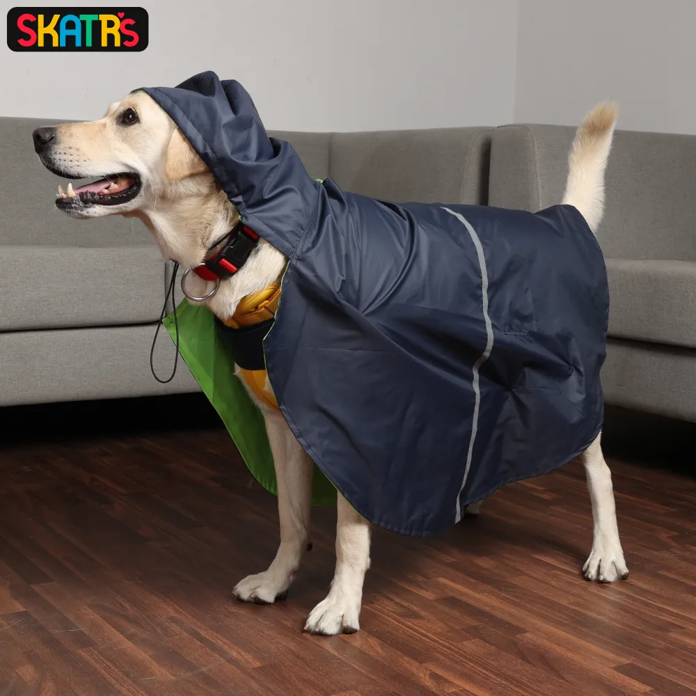 Skatrs Full Coverage Cape Style Raincoat for Dogs and Cats (Blue)