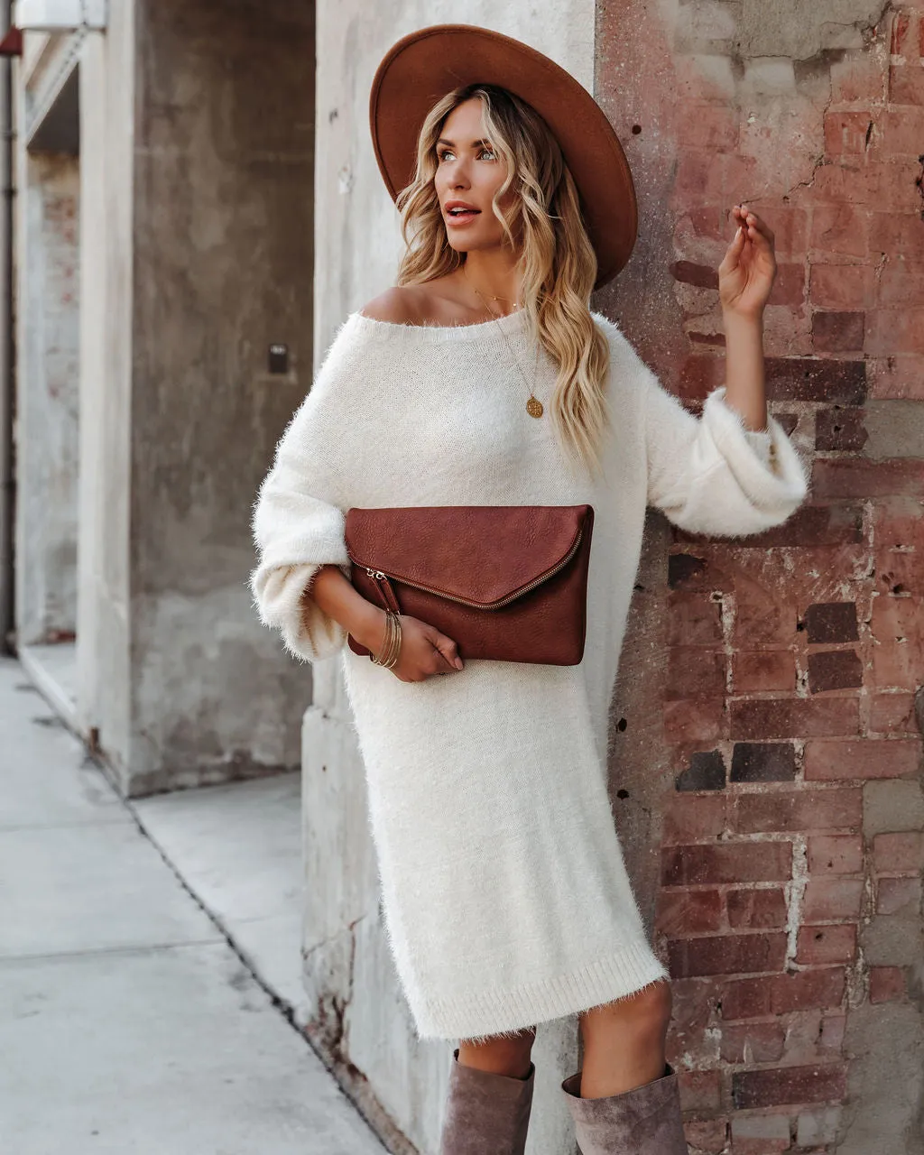 So In Love Knit Sweater Dress - Ivory - FINAL SALE