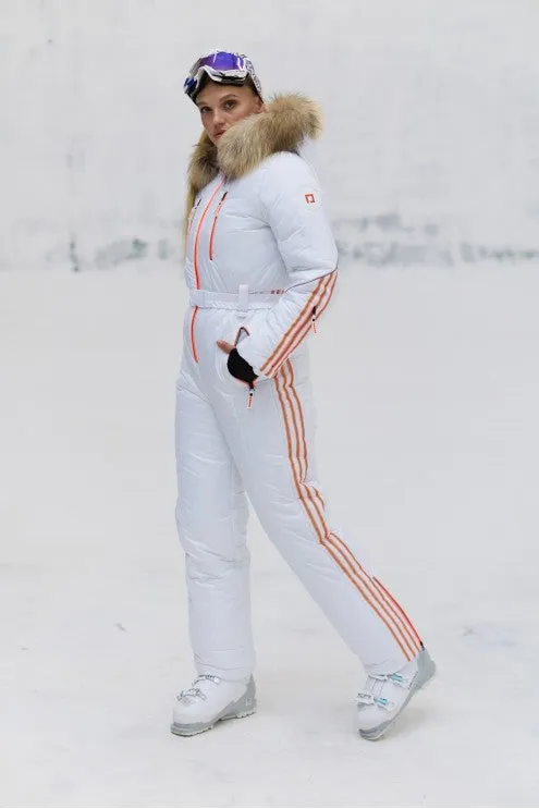 Sports Winter Jumpsuit With Reflective Stripes Warm Winter Wear For Outdoor Activities