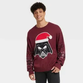 Star Wars Men's Pullover Fleece Crewneck Sweater Darth Vader Santa Heavyweight